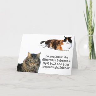 Cat Jokes Light Bulb over het zwangere Vriendin Kaart