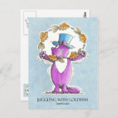 Cat Juggling met Goldfish close trim 22 2 2011... Briefkaart (Voorkant / Achterkant)