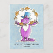 Cat Juggling met Goldfish close trim 22 2 2011... Briefkaart (Voorkant)