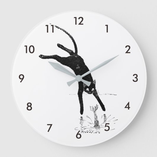 Cat Jumping in de Pond, Alexandre Steinlen Grote Klok (Voorkant)