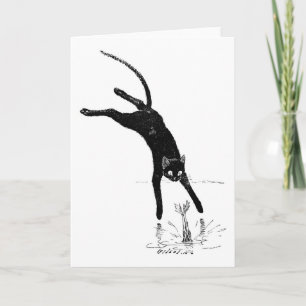 Cat Jumping in de Pond, Alexandre Steinlen Kaart