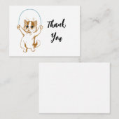 Cat Jumping Rope Hartelijk dank Notitiekaartje (Voorkant / Achterkant)