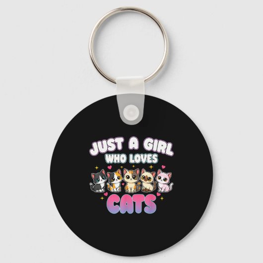 Cat Just A Girl Who Loves Cats  Sleutelhanger (Voorkant)