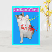 Cat Kaarten, gefeliciteerd Kaart (Gele Bloem)