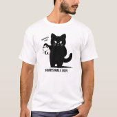 Cat Kamala Harris T-shirt Funny Black Mannen Shirt (Voorkant)