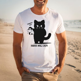 Cat Kamala Harris T-shirt Funny Black Mannen Shirt