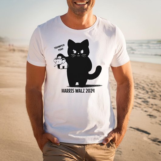 Cat Kamala Harris T-shirt Funny Black Mannen Shirt