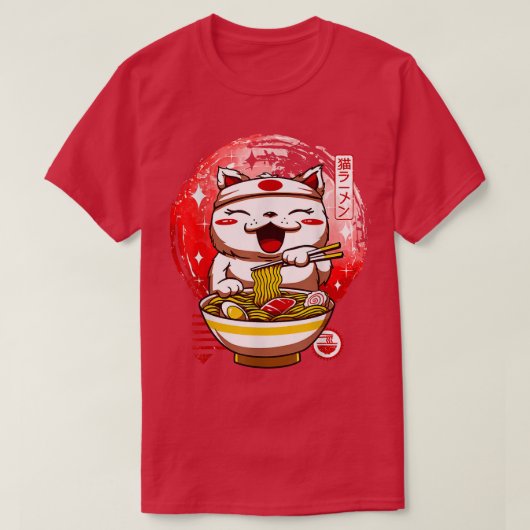 Cat Kami Sama Ramen Japan T-shirt (Design voorkant)