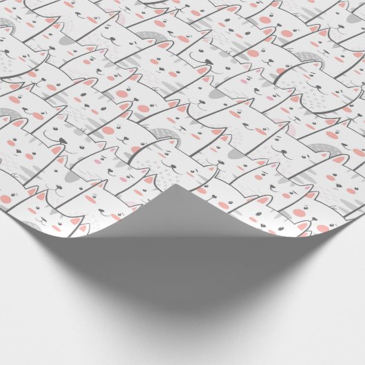 Cat Kat Cute Funny Pattern Cat Lover Cadeaupapier (Hoek)