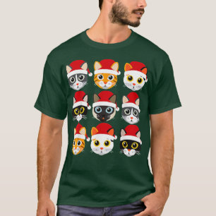 Cat Kat Funny Cat Santa Claus kerstkat T-shirt