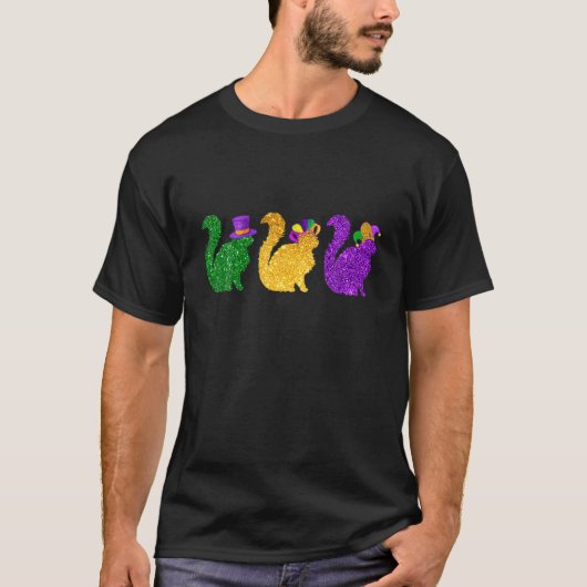 Cat Kat Kitten Mardi Gras Feest Costuum T-shirt (Voorkant)