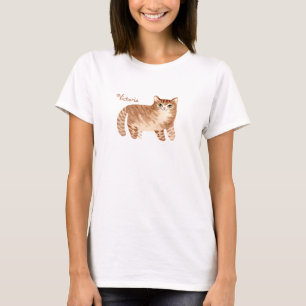 Cat Kat Waterverf Naam Cute Brown T-shirt
