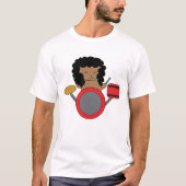 Cat Kawaii Drummer Metal Haarband T-shirt (Voorkant)