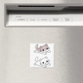 Cat Kawaii Feline Little Cat Tender Chibi Magneet (Insitu (Vaatwasser))