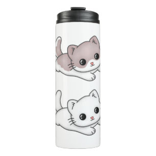 Cat Kawaii Feline Little Cat Tender Chibi Thermosbeker