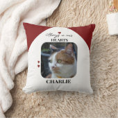 Cat Keepsake Pet 2 foto's Memorial bordeaux Kussen (Deken)