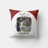 Cat Keepsake Pet 2 foto's Memorial bordeaux Kussen (Voorkant)