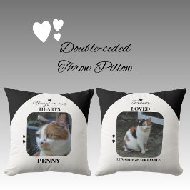 Cat Keepsake Pet 2 foto's Memorial zwart Kussen