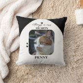 Cat Keepsake Pet 2 foto's Memorial zwart Kussen (Deken)