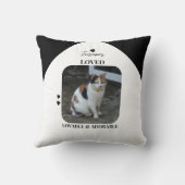 Cat Keepsake Pet 2 foto's Memorial zwart Kussen (Achterkant)