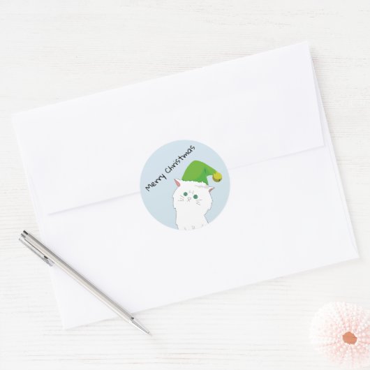 Cat Kerst sticker (Envelop)