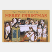 Cat kerstkeuir inpakpapier vel (Voorkant)