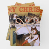 Cat kerstkeuir inpakpapier vel (In situ)