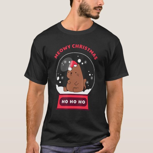 Cat Kerstmis Bauble Ugly kerstkeukenglas T-shirt (Voorkant)