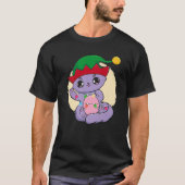 Cat Kerstmis Elf Crew Chibi Neko Anime Kawaii San T-shirt (Voorkant)