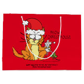 Cat Kerstmis Funny Cartoon Cute Mouse Groot Cadeauzakje (Achterkant)