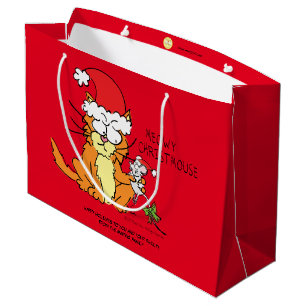 Cat Kerstmis Funny Cartoon Cute Mouse Groot Cadeauzakje