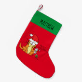 Cat Kerstmis Funny Cartoon Cute Mouse Kleine Kerstsok (Voorkant (Hangend))