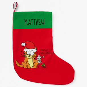 Cat Kerstmis Funny Cartoon Cute Mouse Kleine Kerstsok