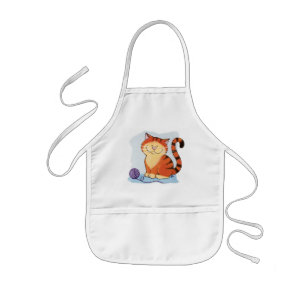 Cat Kinder Apron Cute Oranje Tabby Cat Kinder Schort