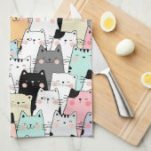 Cat kitchen tea towel, Dish towel  Theedoek (Quarter Fold)