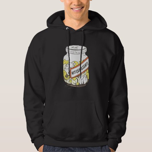 Cat Kitten Antidepressivum Retro Forensics Thema Hoodie (Voorkant)