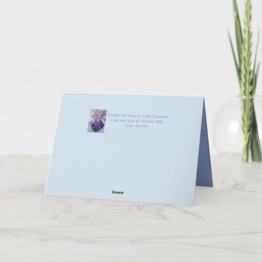 Cat Kitten Art Blue Greetings Kaart (Achterkant)