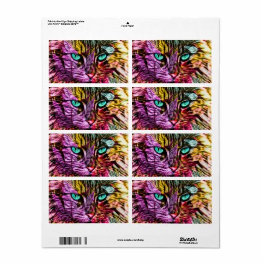 Cat Kitten Artsy Etiket (Full Sheet)