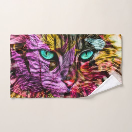 Cat Kitten Artsy Handdoek (Handdoek)