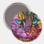 Cat Kitten Artsy Magneet (Voorkant / Achterkant)