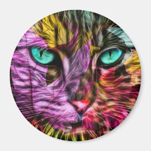 Cat Kitten Artsy Magneet (Voorkant)