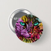 Cat Kitten Artsy Ronde Button 5,7 Cm (Voorkant /achterkant)