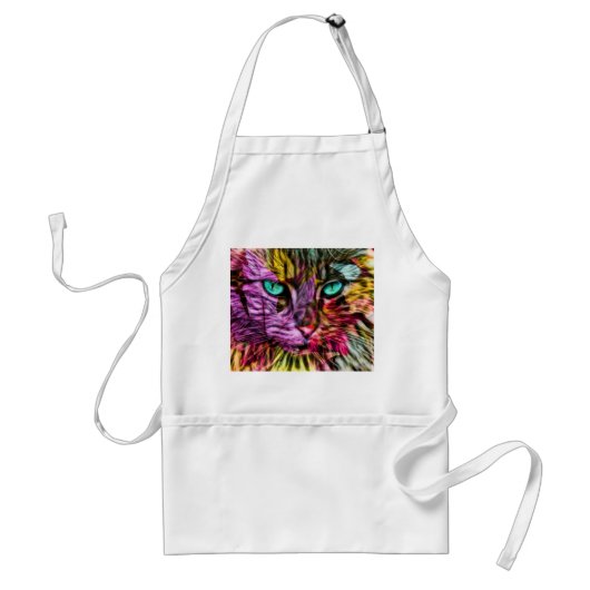 Cat Kitten Artsy Standaard Schort (Voorkant)