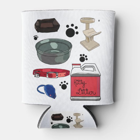 Cat Kitten Bed Tree Kat Litter Collar Bowl Blikjeskoeler (Voorkant)