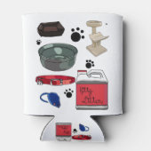 Cat Kitten Bed Tree Kat Litter Collar Bowl Blikjeskoeler (Achterkant)