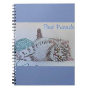 Cat Kitten Best Friends Notitieboek Cute Gray Tabb