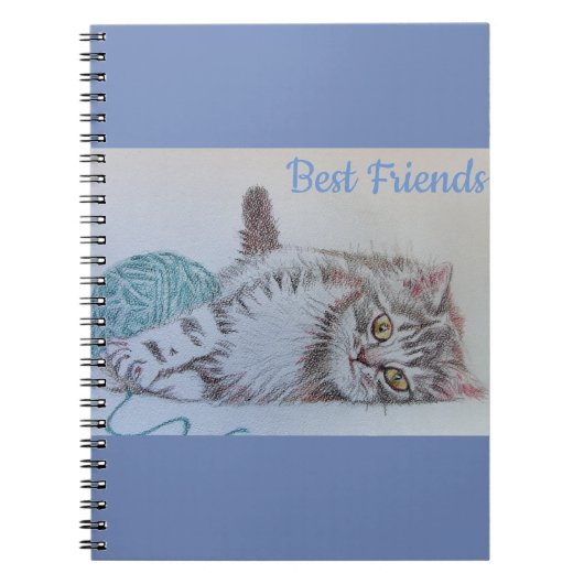 Cat Kitten Best Friends Notitieboek Cute Gray Tabb (Voorkant)
