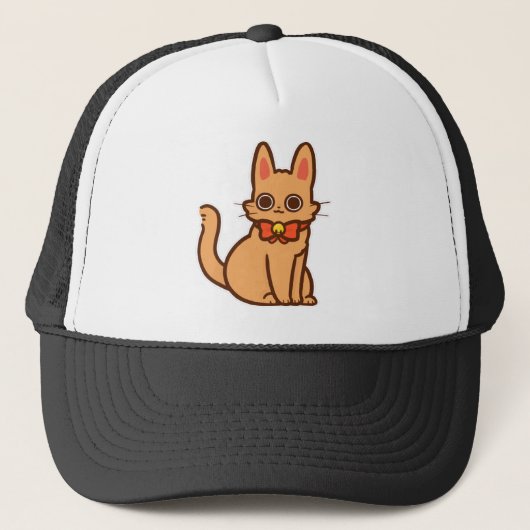 Cat Kitten Cartoon Ginger Cat Cute Kat Anime Trucker Pet (Voorkant)