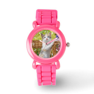 Cat Kitten (Cat Cat Kitten) met een luiend Baby in Horloge