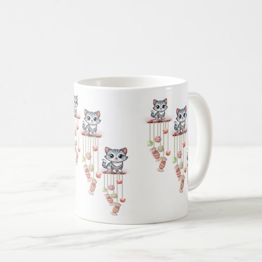 Cat Kitten Chimes Mok (Voorkant rechts)